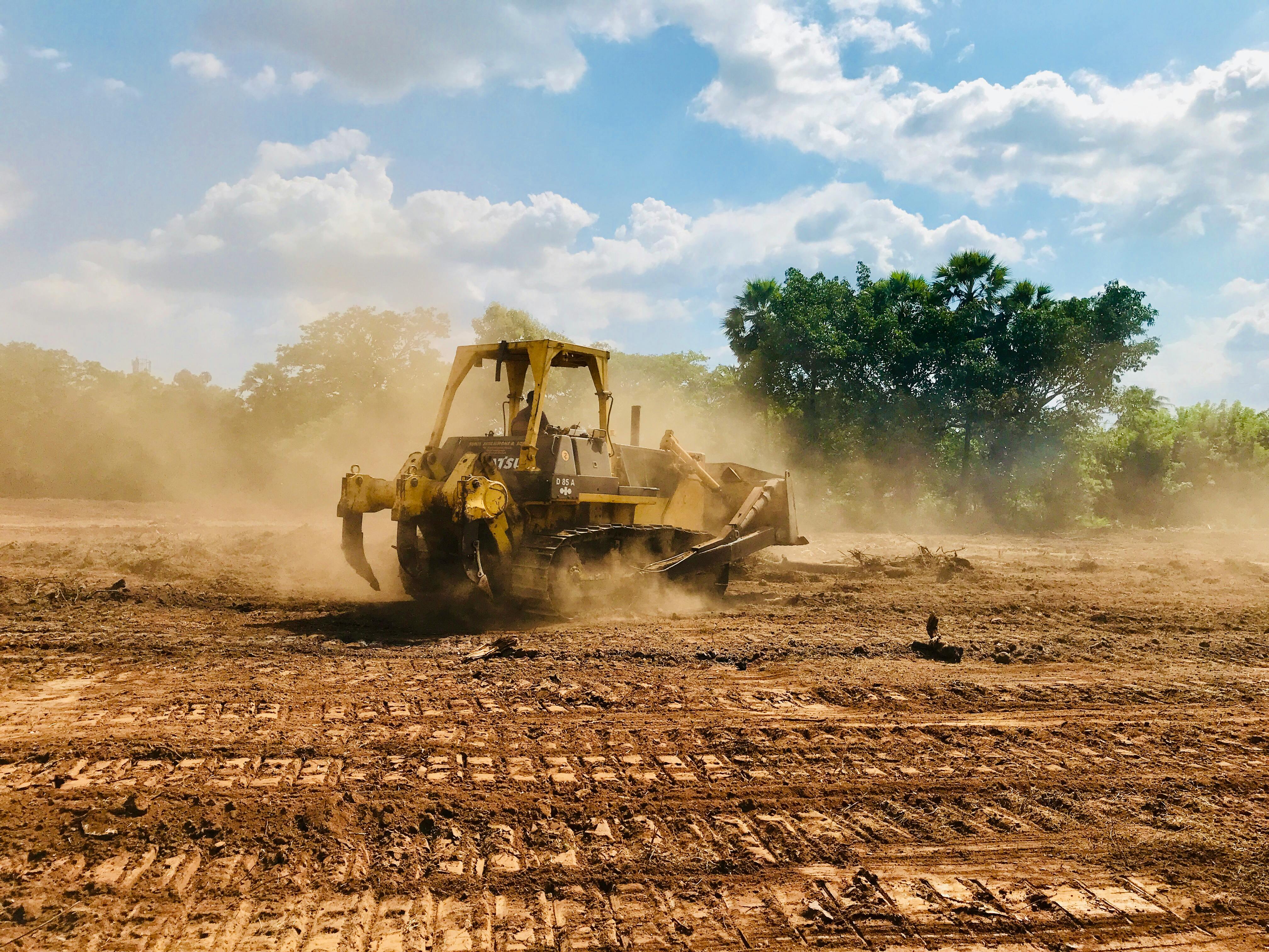Land clearing bulldozer working in Central Texas