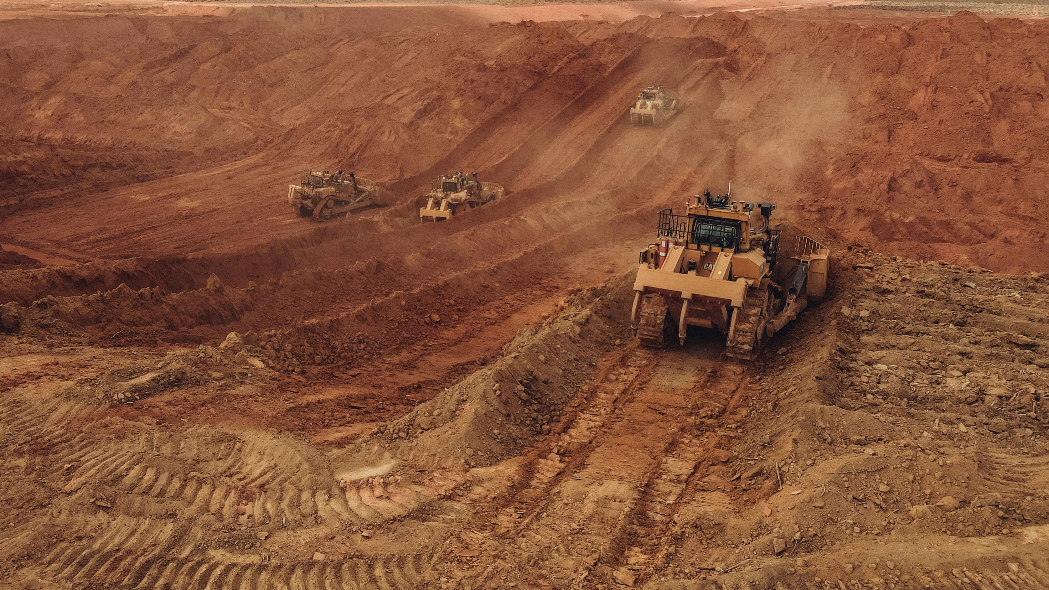 Land clearing with orange Texas soil